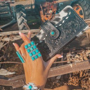 The Rita a Haute Southern Hyde by Beth Marie Cowhide Wallet